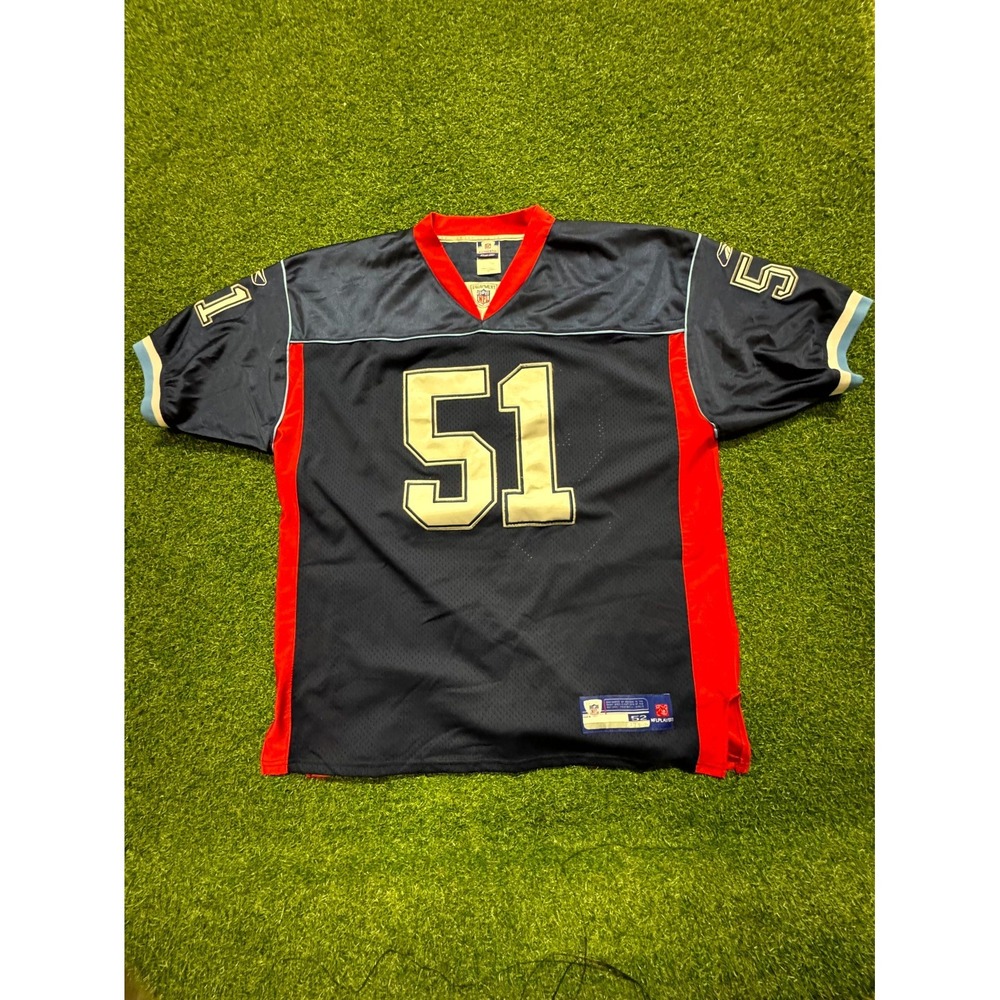 VTG Reebok Jersey Mens 52 Navy Buffalo Bills Paul Posluszny #52 NFL Authentic‎